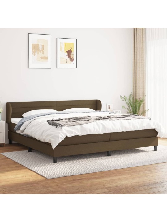Box spring postel s matrací tmavě hnědá 200x200 cm textil