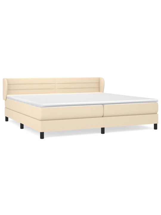 Box spring postel s matrací krémová 200x200 cm textil