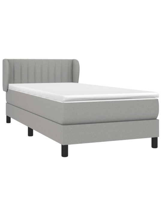 Box spring postel s matrací světle šedá 90x190 cm textil