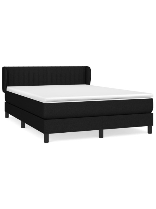 Box spring postel s matrací černá 140 x 190 cm textil