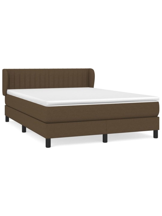 Box spring postel s matrací tmavě hnědá 140x200 cm textil