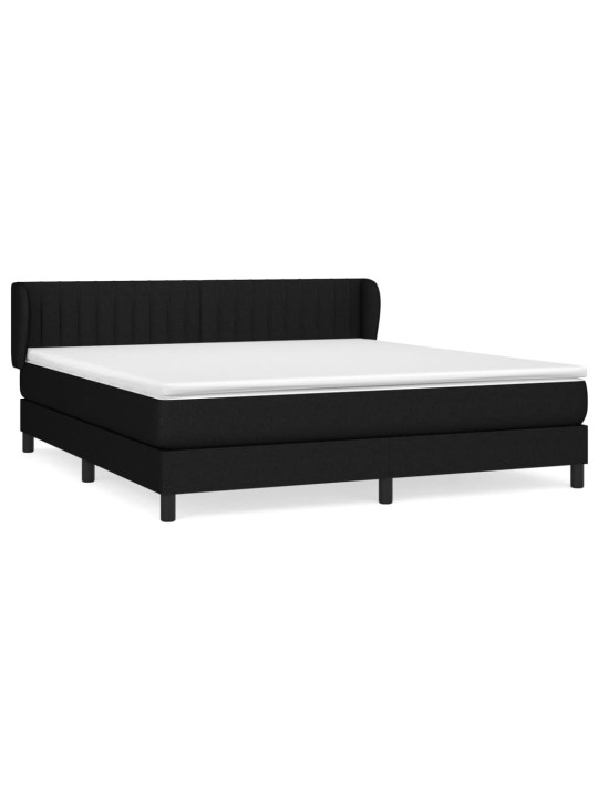 Box spring postel s matrací černá 160x200 cm textil