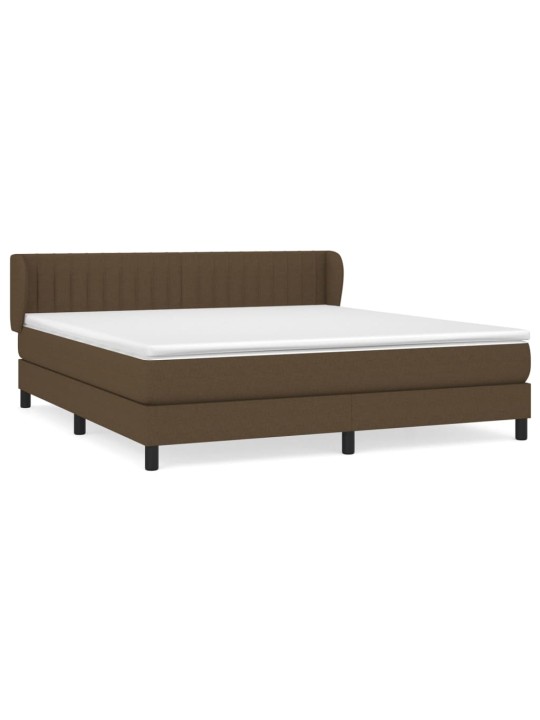 Box spring postel s matrací tmavě hnědá 180x200 cm textil