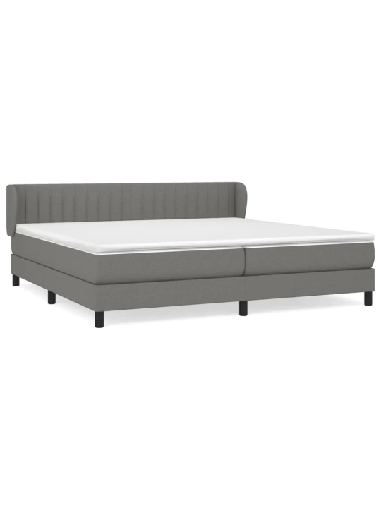 Box spring postel s matrací tmavě šedá 200x200 cm textil