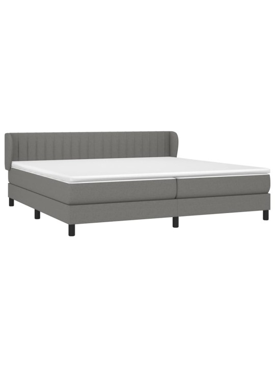Box spring postel s matrací tmavě šedá 200x200 cm textil