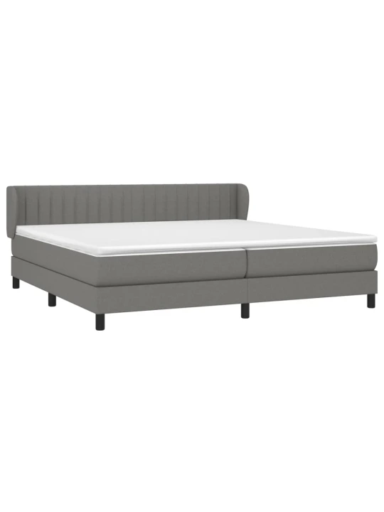Box spring postel s matrací tmavě šedá 200x200 cm textil