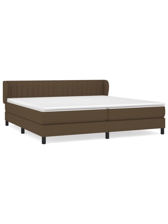 Box spring postel s matrací tmavě hnědá 200x200 cm textil