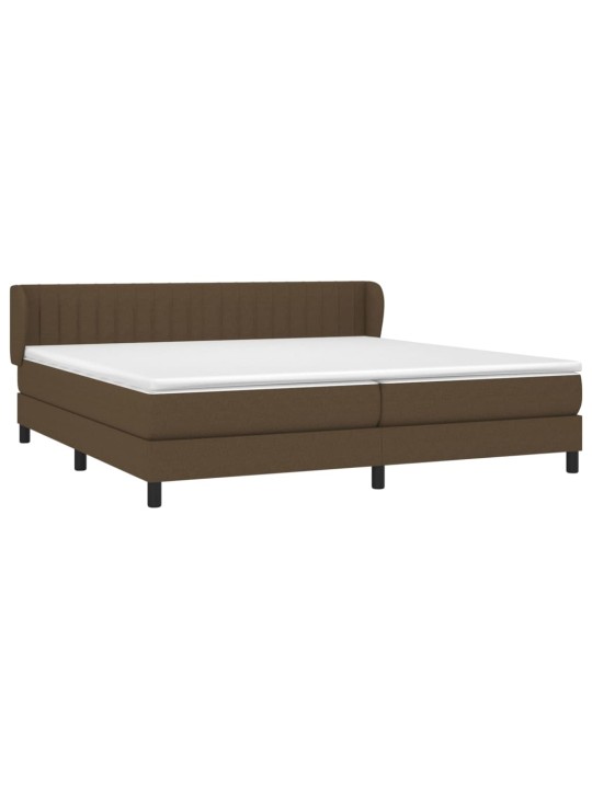 Box spring postel s matrací tmavě hnědá 200x200 cm textil