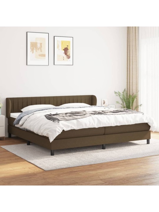 Box spring postel s matrací tmavě hnědá 200x200 cm textil