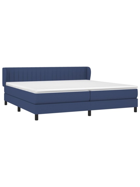 Box spring postel s matrací modrá 200x200 cm textil