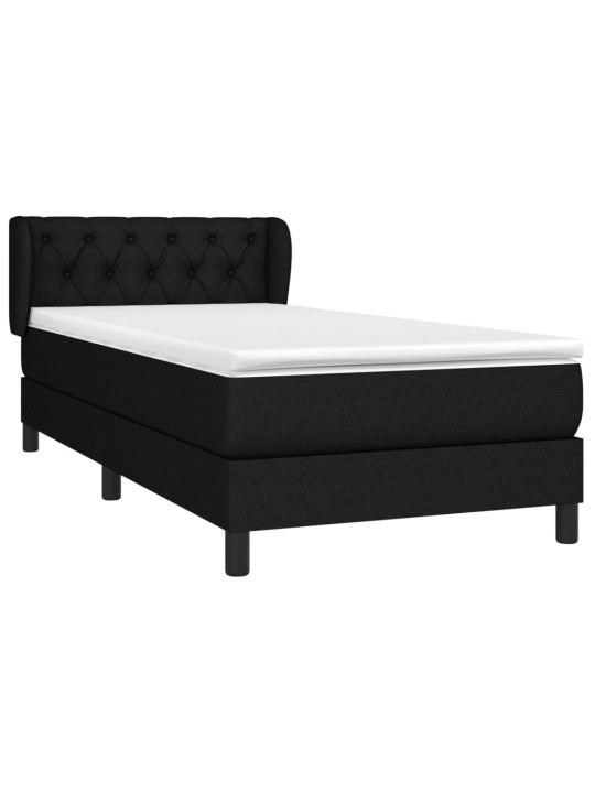 Box spring postel s matrací černá 80 x 200 cm textil