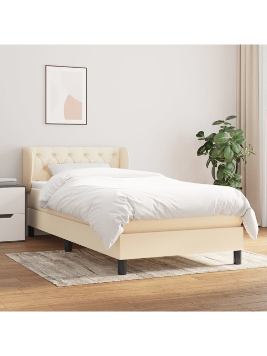 Box spring postel s matrací krémová 80 x 200 cm textil
