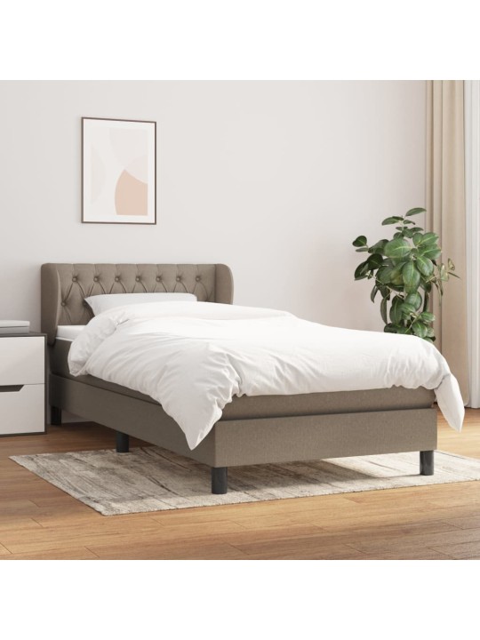 Box spring postel s matrací taupe 90x200 cm textil