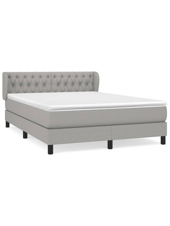 Box spring postel s matrací světle šedá 140 x 200 cm textil