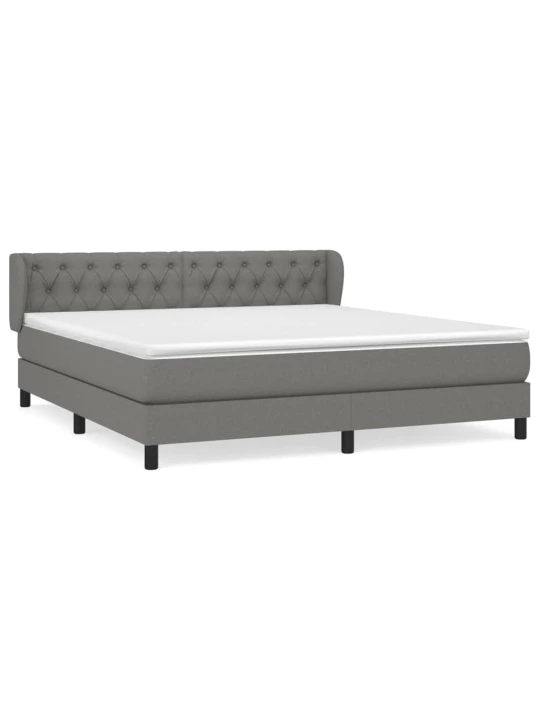 Box spring postel s matrací tmavě šedá 160x200 cm textil