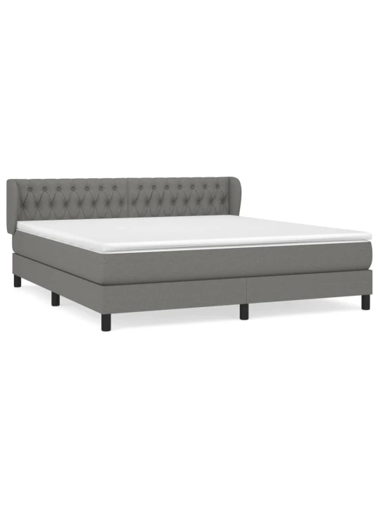 Box spring postel s matrací tmavě šedá 180x200 cm textil