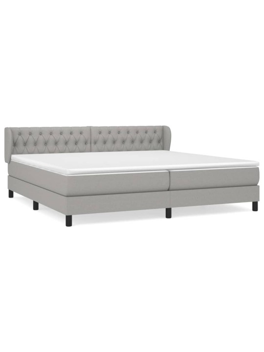 Box spring postel s matrací světle šedá 200 x 200 cm textil