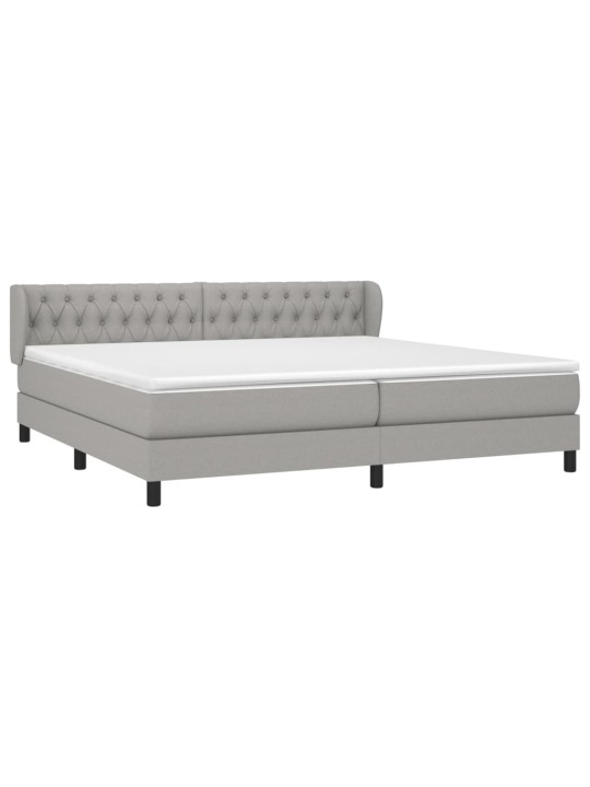 Box spring postel s matrací světle šedá 200 x 200 cm textil