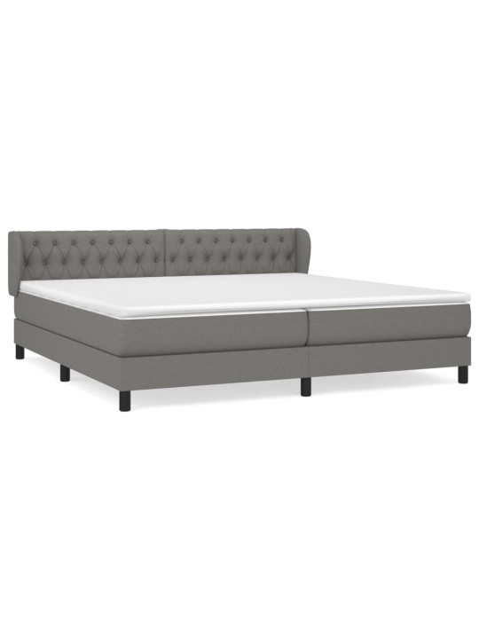 Box spring postel s matrací tmavě šedá 200x200 cm textil