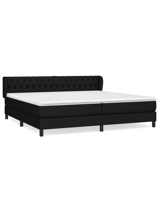 Box spring postel s matrací černá 200x200 cm textil