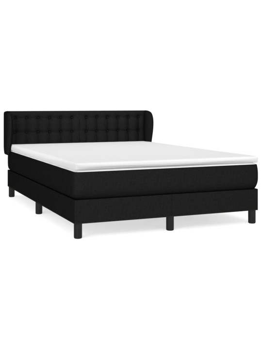 Box spring postel s matrací černá 140 x 190 cm textil