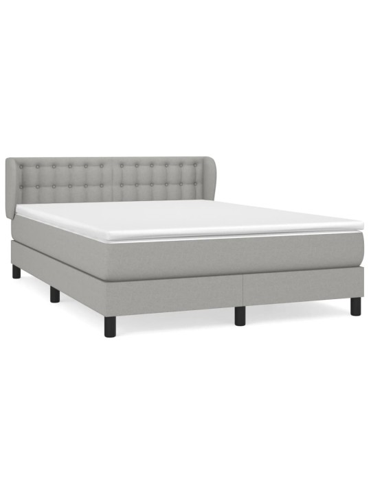 Box spring postel s matrací světle šedá 140 x 200 cm textil