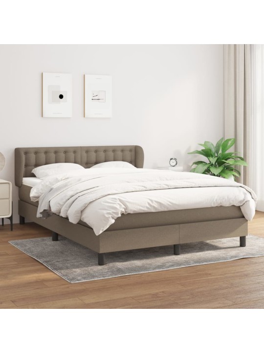 Box spring postel s matrací taupe 140x200 cm textil
