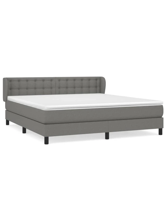 Box spring postel s matrací tmavě šedá 160x200 cm textil