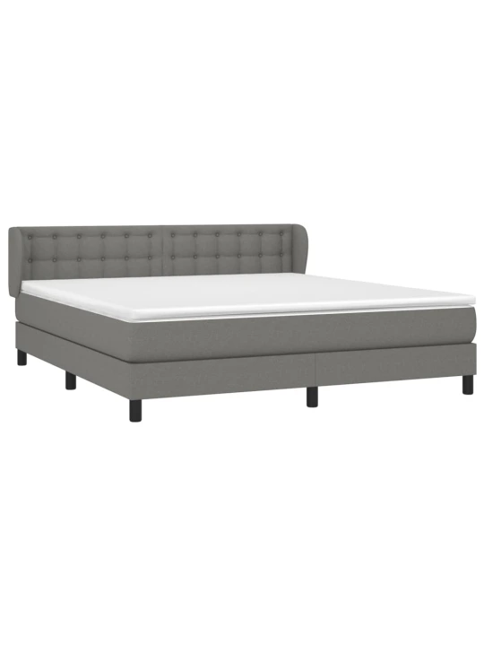 Box spring postel s matrací tmavě šedá 160x200 cm textil
