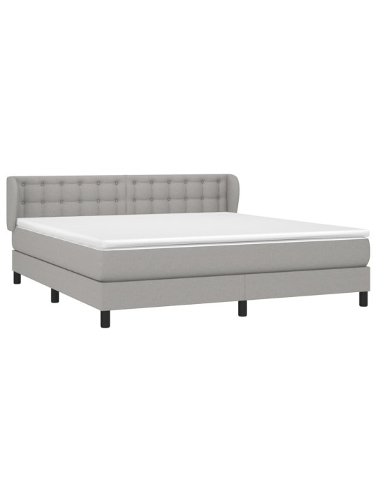 Box spring postel s matrací světle šedá 180 x 200 cm textil