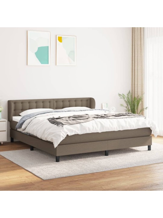 Box spring postel s matrací taupe 180x200 cm textil