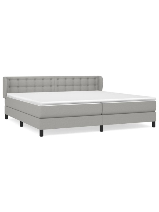 Box spring postel s matrací světle šedá 200 x 200 cm textil