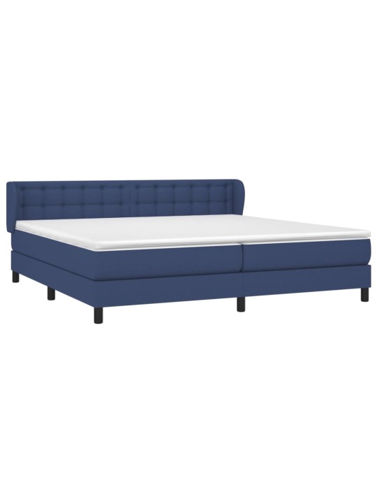 Box spring postel s matrací modrá 200x200 cm textil