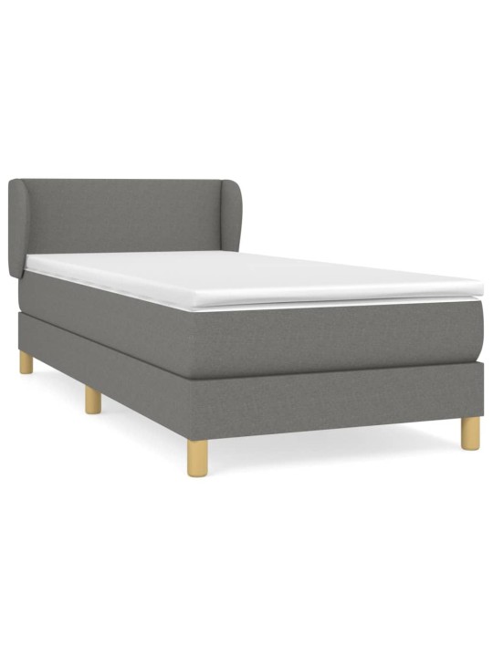 Box spring postel s matrací tmavě šedá 80 x 200 cm textil