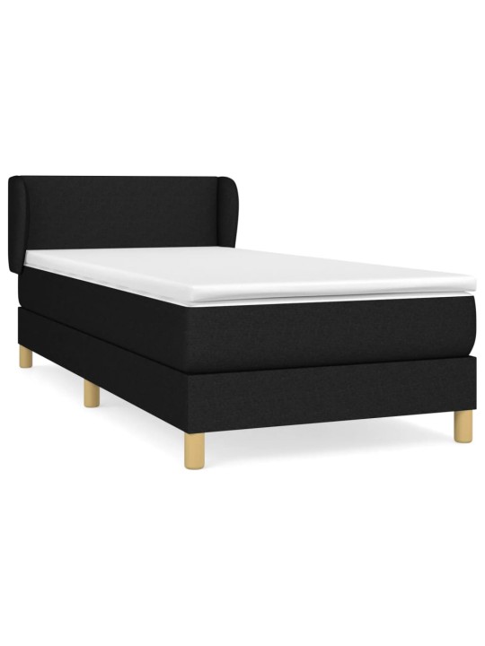 Box spring postel s matrací černá 80 x 200 cm textil