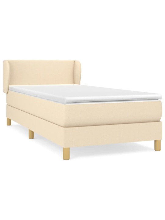 Box spring postel s matrací krémová 80 x 200 cm textil