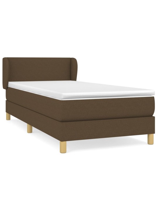 Box spring postel s matrací tmavě hnědá 90x200 cm textil