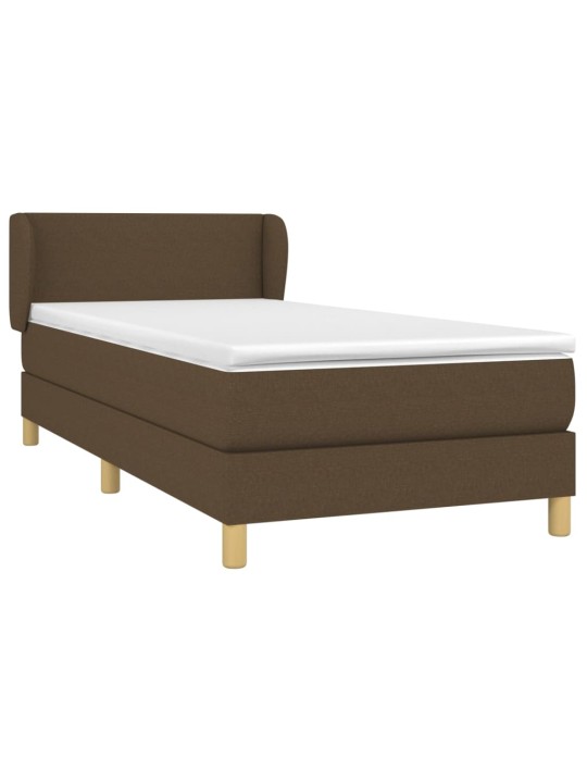 Box spring postel s matrací tmavě hnědá 90x200 cm textil