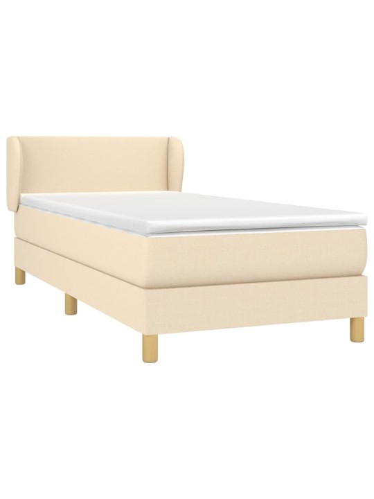 Box spring postel s matrací krémová 100 x 200 cm textil