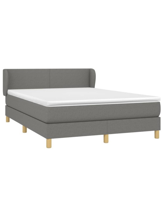 Box spring postel s matrací tmavě šedý 140 x 190 cm textil