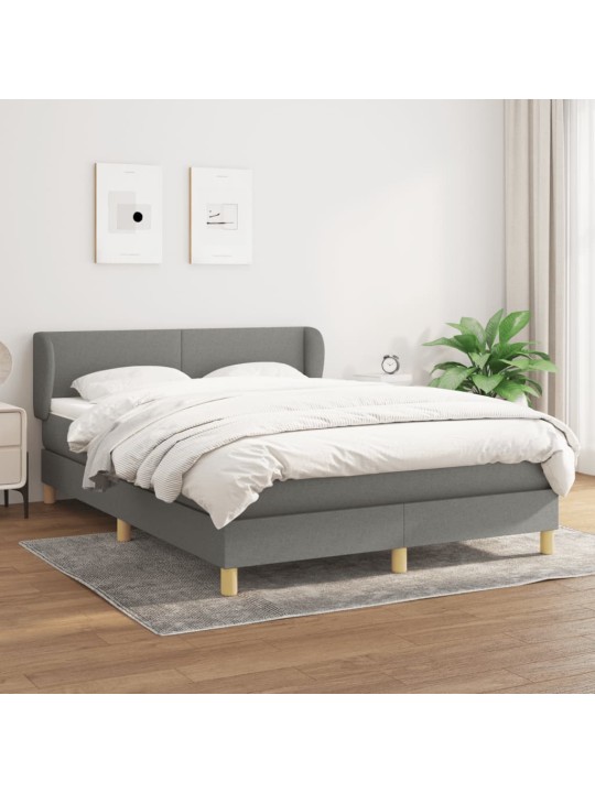 Box spring postel s matrací tmavě šedý 140 x 190 cm textil