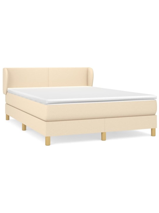 Box spring postel s matrací krémová 140x190 cm textil