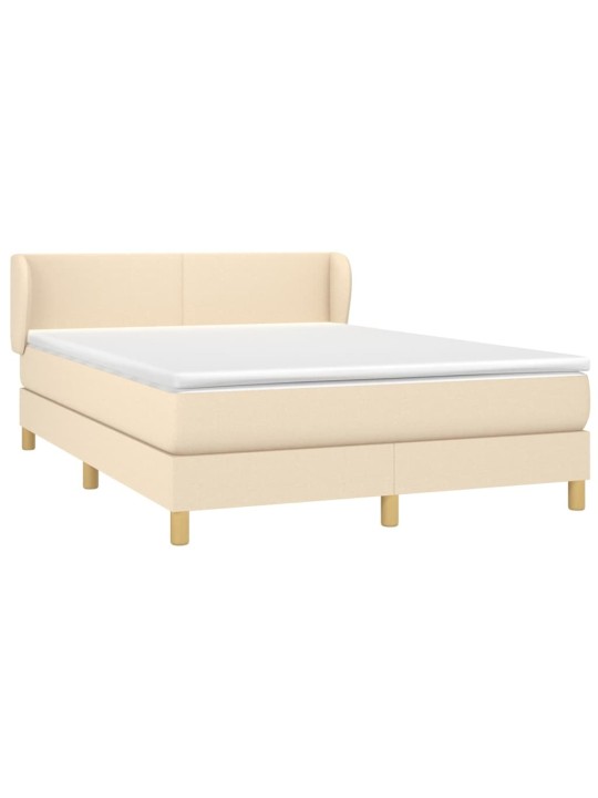 Box spring postel s matrací krémová 140x190 cm textil