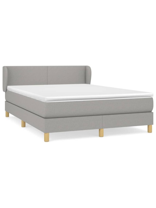Box spring postel s matrací světle šedá 140 x 200 cm textil