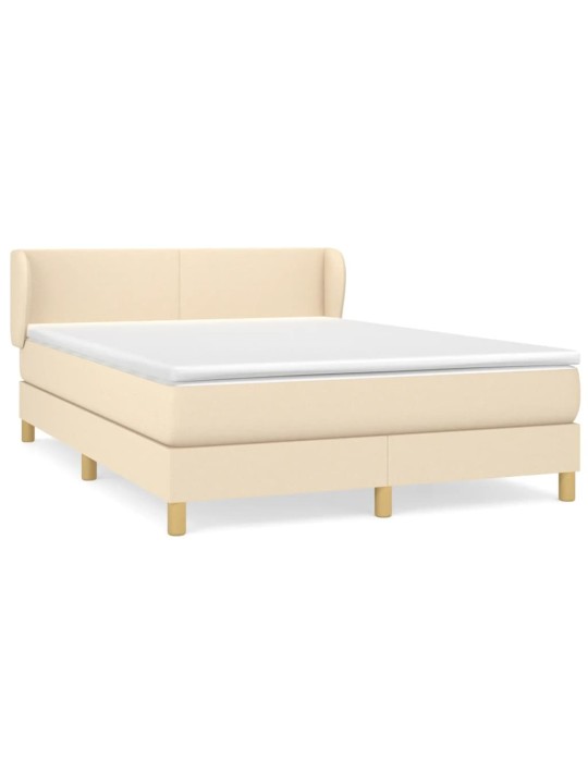 Box spring postel s matrací krémová 140x200 cm textil