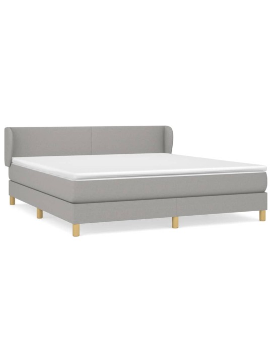 Box spring postel s matrací světle šedá 160 x 200 cm textil