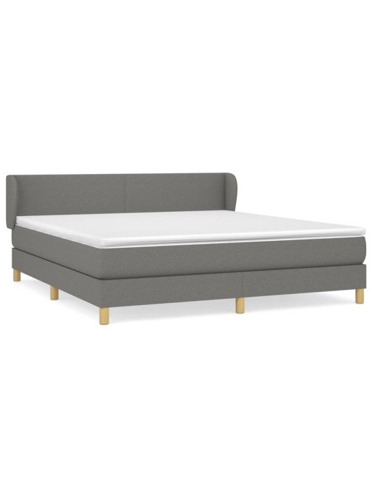 Box spring postel s matrací tmavě šedá 160x200 cm textil
