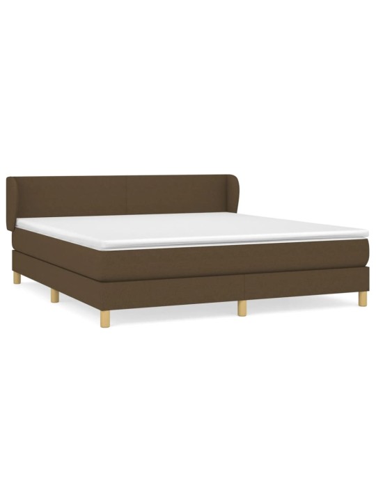 Box spring postel s matrací tmavě hnědá 160x200 cm textil