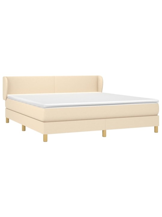 Box spring postel s matrací krémová 160x200 cm textil