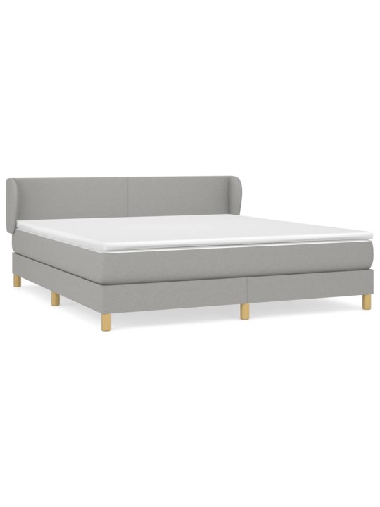 Box spring postel s matrací světle šedá 180 x 200 cm textil